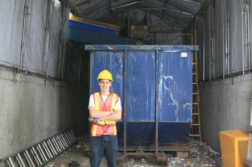 Proper placement of a skip according to regulations